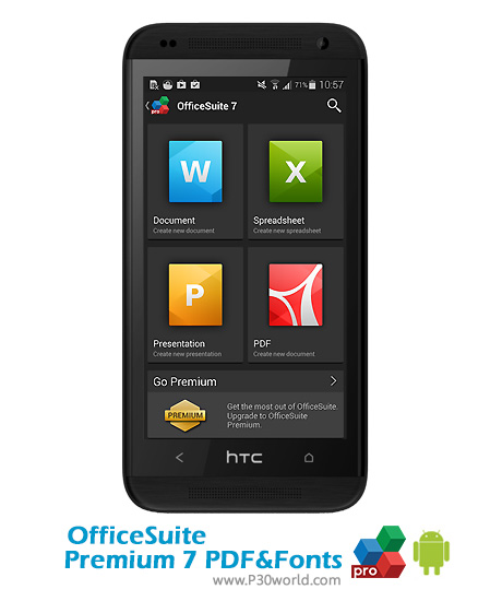 آفیس اندروید OfficeSuite-Premium-7-PDF-Fonts