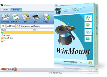 نرم افزار کاربردی WinMount v3.5.0331 جهت مدیریت بروی انواع فایل فشرده شده