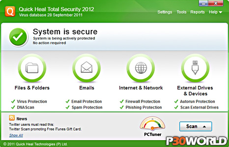 دانلود Quick Heal Total Security 2012 v13.00 – نرم افزار محافظت از کامپیوتر در برابر خطرات امنیتی