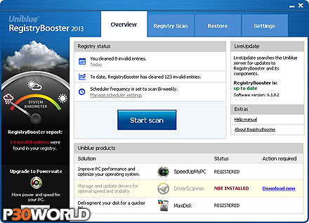 دانلود Uniblue RegistryBooster 2013 v6.1.0.9 – نرم افزار تعمیر و بهینه سازی رجیستری